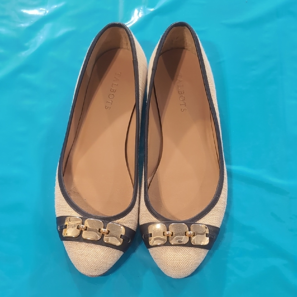 Talbots Women's Beige and Black Flats